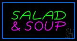 Salad & Soup Blue Border LED Neon Sign