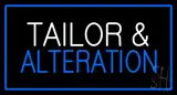 White Tailor and Alteration with Blue Border LED Neon Sign