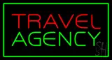 Travel Agency Green Rectangle LED Neon Sign