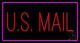 US Mail Rectangle Purple LED Neon Sign