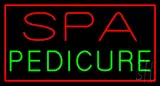 Spa Pedicure Red Border LED Neon Sign