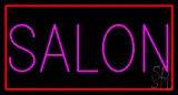 Pink Salon with Red Border LED Neon Sign