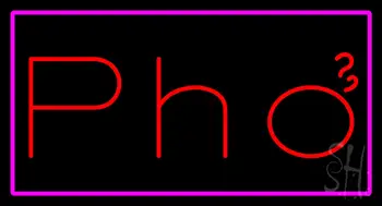 Red Pho Rectangle Pink LED Neon Sign