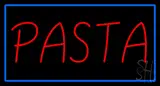 Red Pasta Blue Border LED Neon Sign