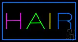Multicolored Hair Rectangle Blue LED Neon Sign