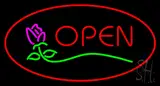 Rose Red Oval Open LED Neon Sign