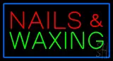 Red Nails and Waxing Green with Blue Border LED Neon Sign