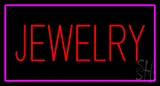 Jewelry Rectangle Purple LED Neon Sign