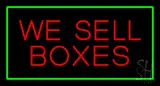 We Sell Boxes Rectangle Green LED Neon Sign