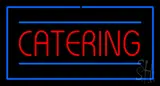 Red Catering Rectangle Blue LED Neon Sign