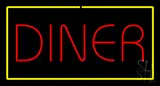 Diner Rectangle Yellow LED Neon Sign