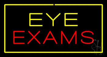 Eye Exam with Yellow Border LED Neon Sign