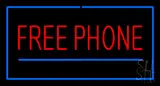 Red Free Phone with Blue Border LED Neon Sign