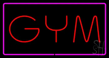 GYM Rectangle Purple LED Neon Sign