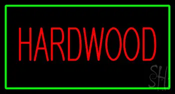 Hardwood Rectangle Green LED Neon Sign