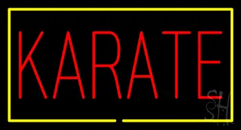 Karate Rectangle Yellow LED Neon Sign