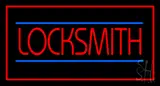 Locksmith Rectangle Red LED Neon Sign