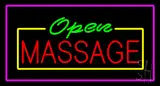 Open Massage Rectangle Pink LED Neon Sign
