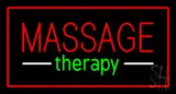 Red Massage Therapy Red Border LED Neon Sign
