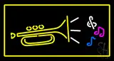 Trumpet Logo Rectangle Yellow LED Neon Sign