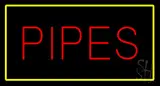 Red Pipes Yellow Border LED Neon Sign