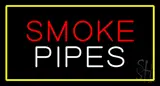 Smoke Pipes Yellow Rectangle LED Neon Sign