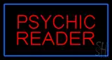 Psychic Reader Blue Rectangle LED Neon Sign