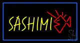 Yellow Sashimi Rectangle Blue LED Neon Sign