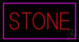 Stone Rectangle Purple LED Neon Sign