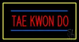 Tae Kwon Do Rectangle Yellow LED Neon Sign