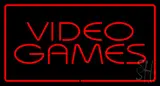 Video Games Rectangle Red LED Neon Sign