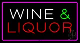 Wine and Liquor Rectangle Purple LED Neon Sign