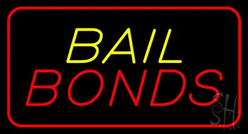 Bail Bonds Red Border LED Neon Sign