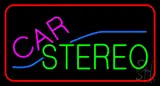 Pink Car Stereo with Red Border LED Neon Sign