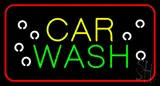 Car Wash Red Border LED Neon Sign