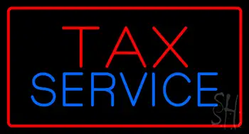 Red Tax Service Red Border LED Neon Sign