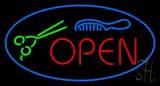 Open Scissor and Comb Logo LED Neon Sign