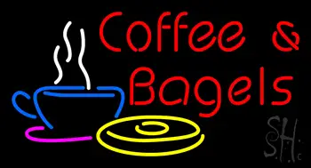 Red Coffee and Bagels LED Neon Sign
