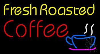 Yellow Fresh Roasted Coffee LED Neon Sign