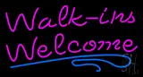 Pink Walk Ins Welcome Blue Lines LED Neon Sign