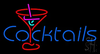 Cocktail LED Neon Sign with Red Cocktail Glass