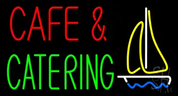 Cafe and Catering Logo Neon Sign