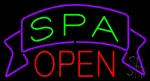 Green Spa Open Banner Neon Sign