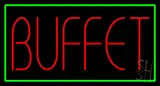 Buffet with Green Border Neon Sign