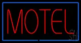 Motel Neon Sign with Blue Border