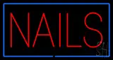 Red Nails with Blue Border Neon Sign