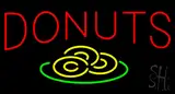 Red Donuts with Donuts Logo LED Neon Sign