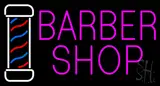 Pink Barber Shop with Logo Neon Sign