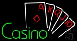 Casino with Cards Neon Sign