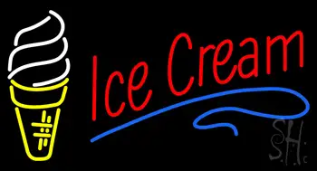 Red Ice Cream Logo Neon Sign